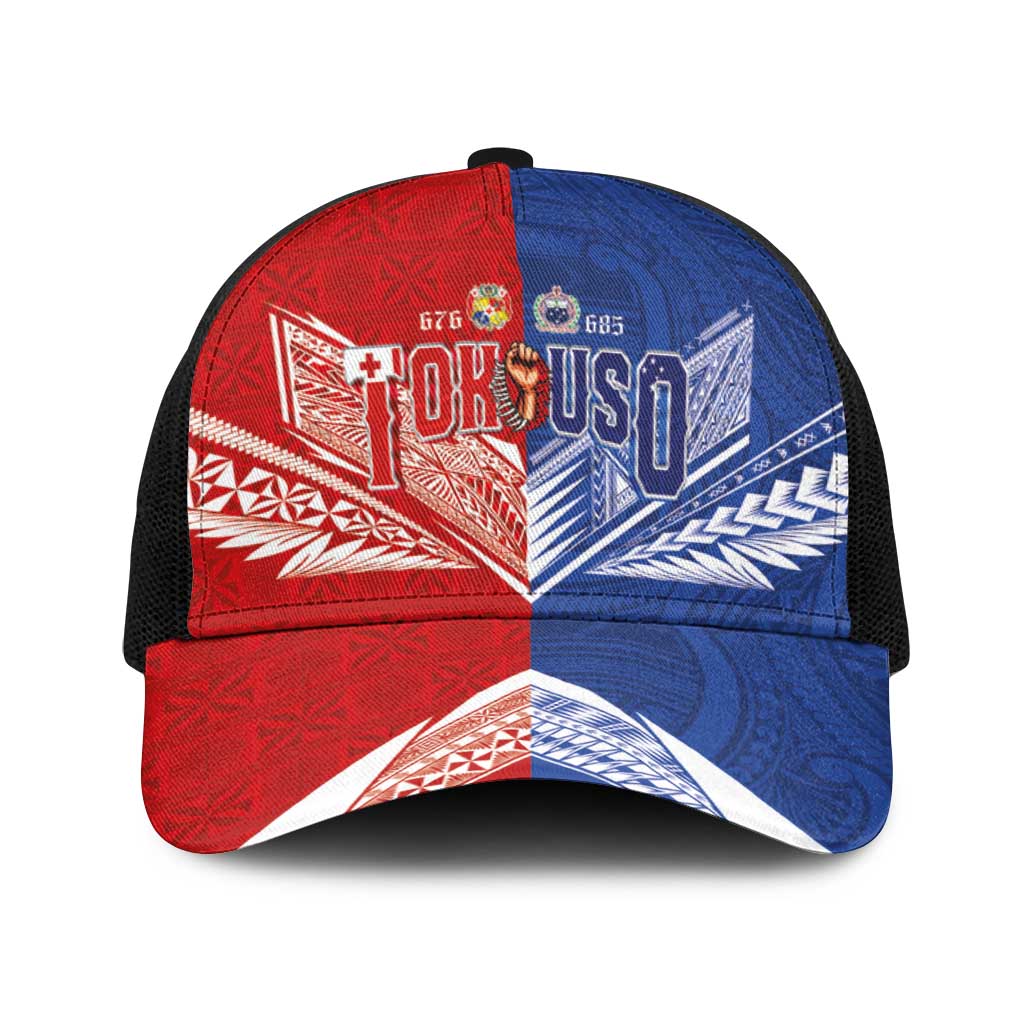 Tokouso Tonga and Samoa Baseball Net Cap Proud of Brotherhood LT03 One Size Black Multicolor - Polynesian Pride