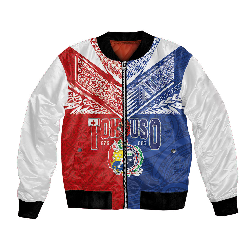 Personalised Tokouso Tonga Samoa Bomber Jacket Proud of Brotherhood LT03 Unisex Multicolor - Polynesian Pride