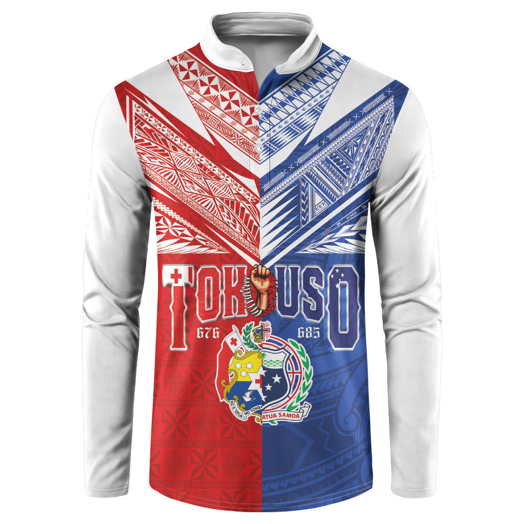 Personalised Tokouso Tonga Samoa Button Sweatshirt Proud of Brotherhood LT03 Multicolor - Polynesian Pride