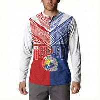 Personalised Tokouso Tonga Samoa Button Sweatshirt Proud of Brotherhood LT03 - Polynesian Pride