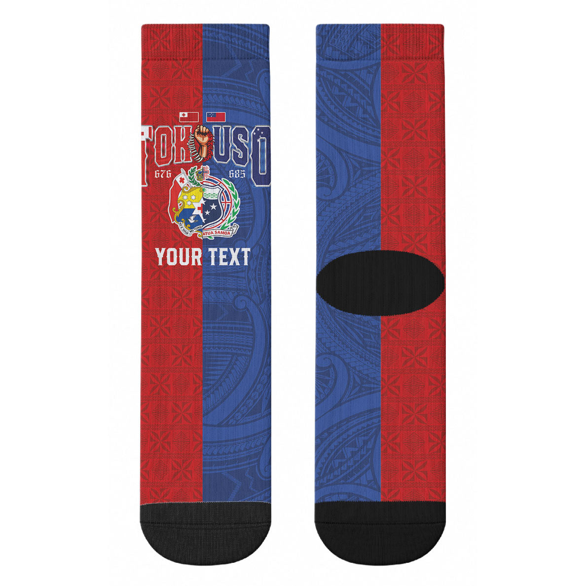 Personalised Tokouso Tonga Samoa Crew Socks Proud of Brotherhood LT03 - Polynesian Pride