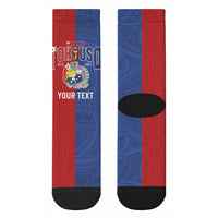 Personalised Tokouso Tonga Samoa Crew Socks Proud of Brotherhood LT03 - Polynesian Pride