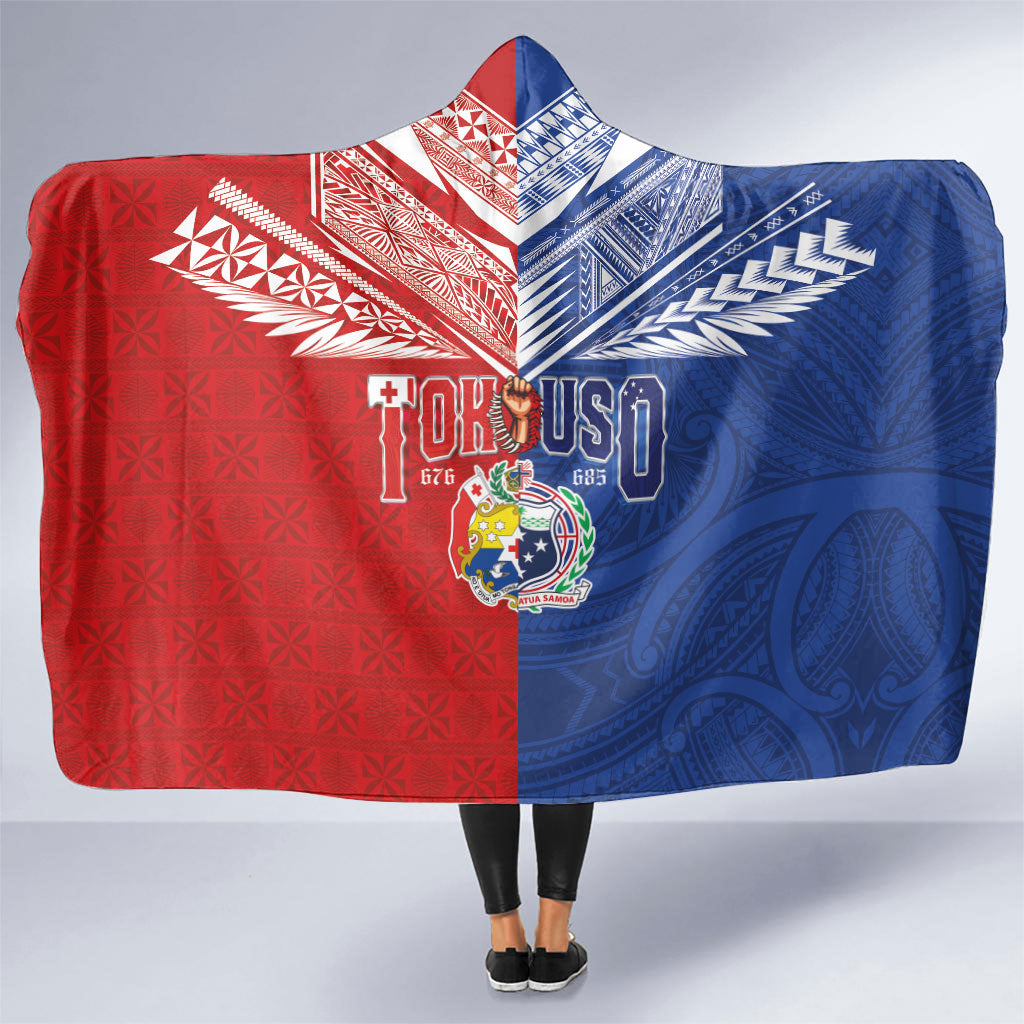 Tokouso Tonga Samoa Hooded Blanket Proud of Brotherhood LT03 One Size Multicolor - Polynesian Pride