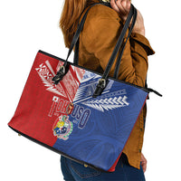 Tokouso Tonga Samoa Leather Tote Bag Proud of Brotherhood LT03 - Polynesian Pride