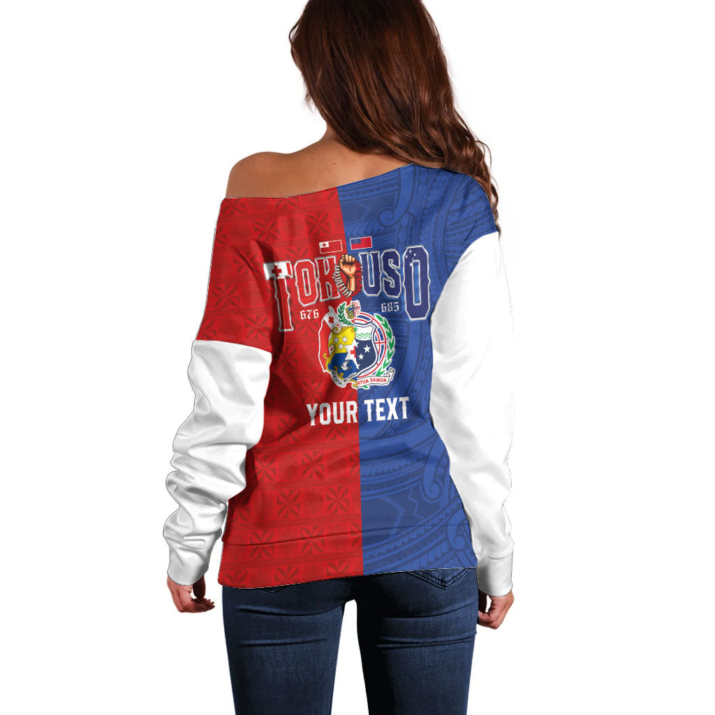 Personalised Tokouso Tonga Samoa Off Shoulder Sweater Proud of Brotherhood LT03 - Polynesian Pride