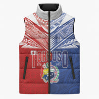 Personalised Tokouso Tonga Samoa Sleeveless Puffer Jacket Proud of Brotherhood LT03 Unisex Multicolor - Polynesian Pride