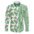 Hawaii Family Matching Off Shoulder Maxi Dress and Hawaiian Shirt Aloha Tropical Plants Tribal Pattern Green Version LT03 Dad's Shirt - Long Sleeve Green - Polynesian Pride