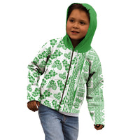 Hawaii Kid Hoodie Aloha Tropical Plants Tribal Pattern Green Version LT03 - Polynesian Pride