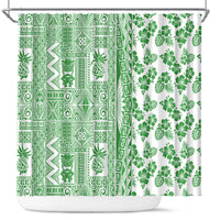 Hawaii Shower Curtain Aloha Tropical Plants Tribal Pattern Green Version LT03 Green - Polynesian Pride