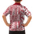 Hawaii Family Matching Off Shoulder Maxi Dress and Hawaiian Shirt Aloha Tropical Plants Tribal Pattern Red Version LT03 - Polynesian Pride