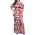 Hawaii Family Matching Off Shoulder Maxi Dress and Hawaiian Shirt Aloha Tropical Plants Tribal Pattern Red Version LT03 Mom's Dress Red - Polynesian Pride