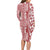 Hawaii Long Sleeve Bodycon Dress Aloha Tropical Plants Tribal Pattern Red Version LT03 - Polynesian Pride