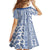 Hawaii Family Matching Off Shoulder Maxi Dress and Hawaiian Shirt Aloha Tropical Plants Tribal Pattern Blue Version LT03 - Polynesian Pride