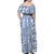 Hawaii Family Matching Off Shoulder Maxi Dress and Hawaiian Shirt Aloha Tropical Plants Tribal Pattern Blue Version LT03 - Polynesian Pride