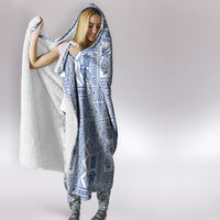 Hawaii Hooded Blanket Aloha Tropical Plants Tribal Pattern Blue Version LT03 - Polynesian Pride