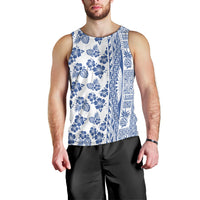 Hawaii Men Tank Top Aloha Tropical Plants Tribal Pattern Blue Version LT03 - Polynesian Pride