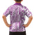 Hawaii Family Matching Off Shoulder Maxi Dress and Hawaiian Shirt Aloha Tropical Plants Tribal Pattern Pink Version LT03 - Polynesian Pride