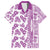 Hawaii Family Matching Off Shoulder Maxi Dress and Hawaiian Shirt Aloha Tropical Plants Tribal Pattern Pink Version LT03 Dad's Shirt - Short Sleeve Pink - Polynesian Pride