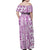 Hawaii Family Matching Off Shoulder Maxi Dress and Hawaiian Shirt Aloha Tropical Plants Tribal Pattern Pink Version LT03 - Polynesian Pride