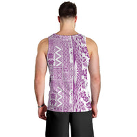 Hawaii Men Tank Top Aloha Tropical Plants Tribal Pattern Pink Version LT03 - Polynesian Pride