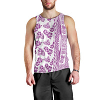 Hawaii Men Tank Top Aloha Tropical Plants Tribal Pattern Pink Version LT03 - Polynesian Pride