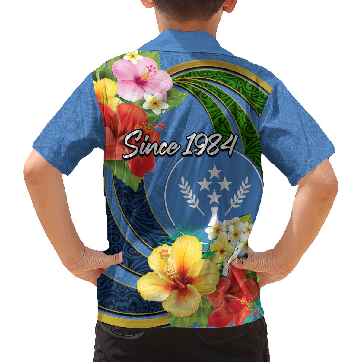 Kosrae Constitution Day Hawaiian Shirt Hibiscus Mix Maori Tattoo Pattern LT03 - Polynesian Pride