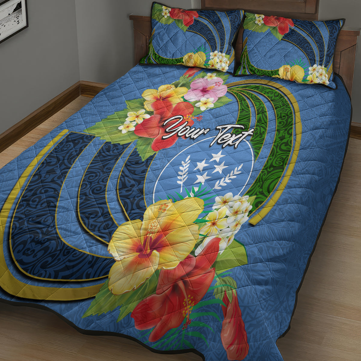 Kosrae Quilt Bed Set Hibiscus Mix Maori Tattoo Pattern LT03 - Polynesian Pride