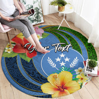 Kosrae Round Carpet Hibiscus Mix Maori Tattoo Pattern LT03 - Polynesian Pride