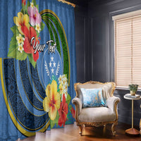 Kosrae Window Curtain Hibiscus Mix Maori Tattoo Pattern LT03 - Polynesian Pride