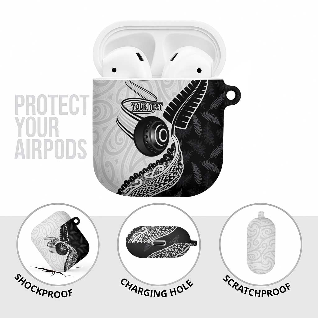 Personalised Aotearoa Lawn Bowls AirPods Case Maori and Silver Fern Half Style LT03 - Polynesian Pride