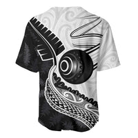 Personalised Aotearoa Lawn Bowls Baseball Jersey Maori and Silver Fern Half Style LT03 - Polynesian Pride