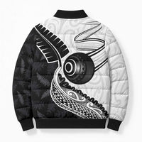 Personalised Aotearoa Lawn Bowls Bomber Puffer Jacket Maori and Silver Fern Half Style LT03 - Polynesian Pride