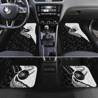 Aotearoa Lawn Bowls Car Mats Maori and Silver Fern Half Style LT03 Set 4pcs White - Polynesian Pride