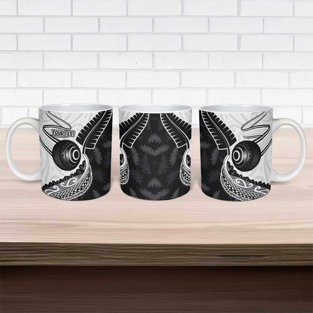 Personalised Aotearoa Lawn Bowls Ceramic Mug Maori and Silver Fern Half Style LT03 - Polynesian Pride