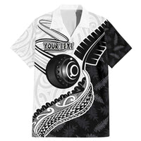 Personalised Aotearoa Lawn Bowls Family Matching Mermaid Dress and Hawaiian Shirt Maori and Silver Fern Half Style LT03 Dad's Shirt - Short Sleeve White - Polynesian Pride