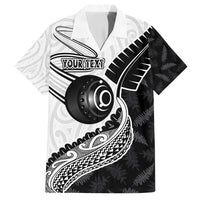 Personalised Aotearoa Lawn Bowls Family Matching Tank Maxi Dress and Hawaiian Shirt Maori and Silver Fern Half Style LT03 Dad's Shirt - Short Sleeve White - Polynesian Pride