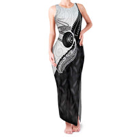 Personalised Aotearoa Lawn Bowls Family Matching Tank Maxi Dress and Hawaiian Shirt Maori and Silver Fern Half Style LT03 Mom's Dress White - Polynesian Pride
