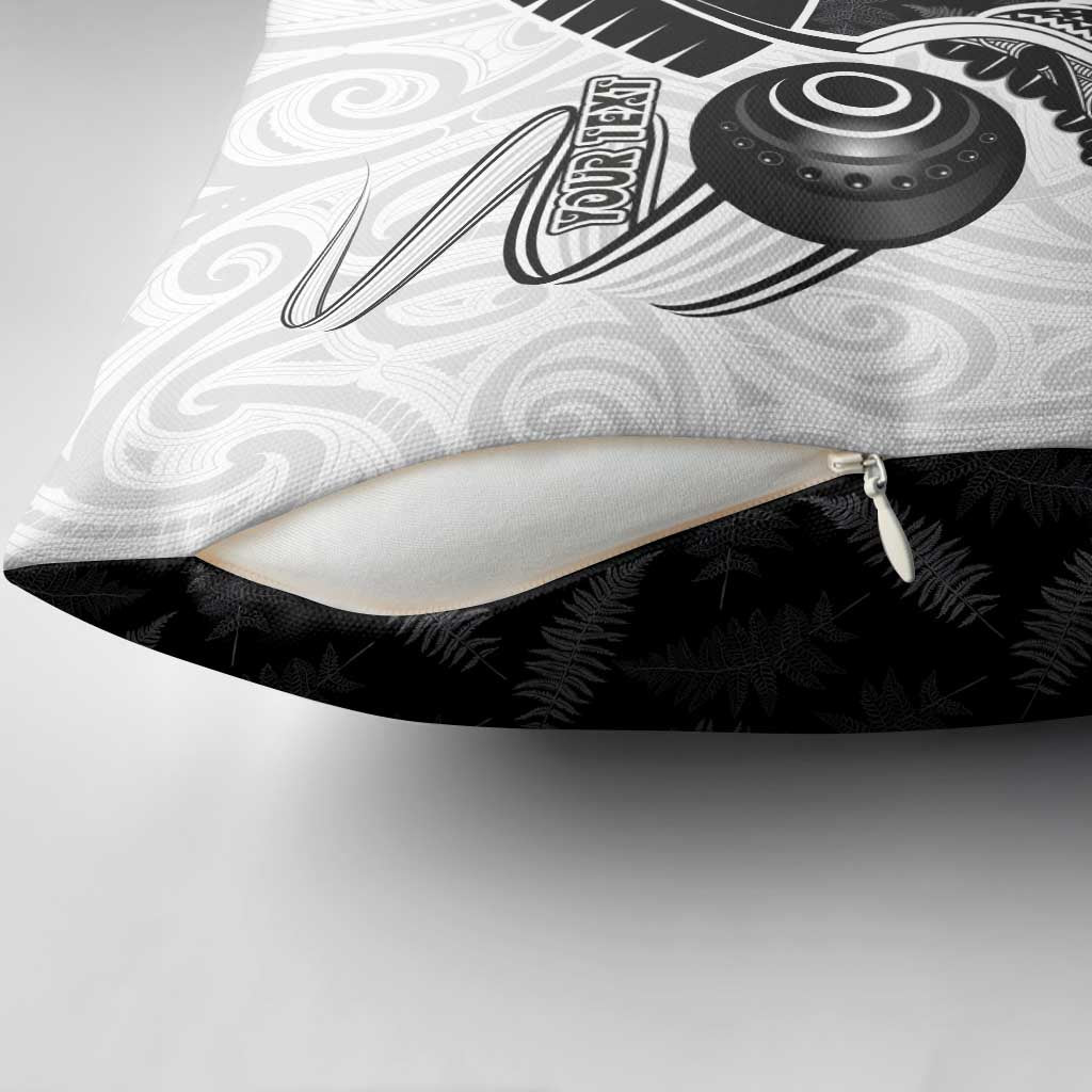 Personalised Aotearoa Lawn Bowls Pillow Cover Maori and Silver Fern Half Style LT03 - Polynesian Pride