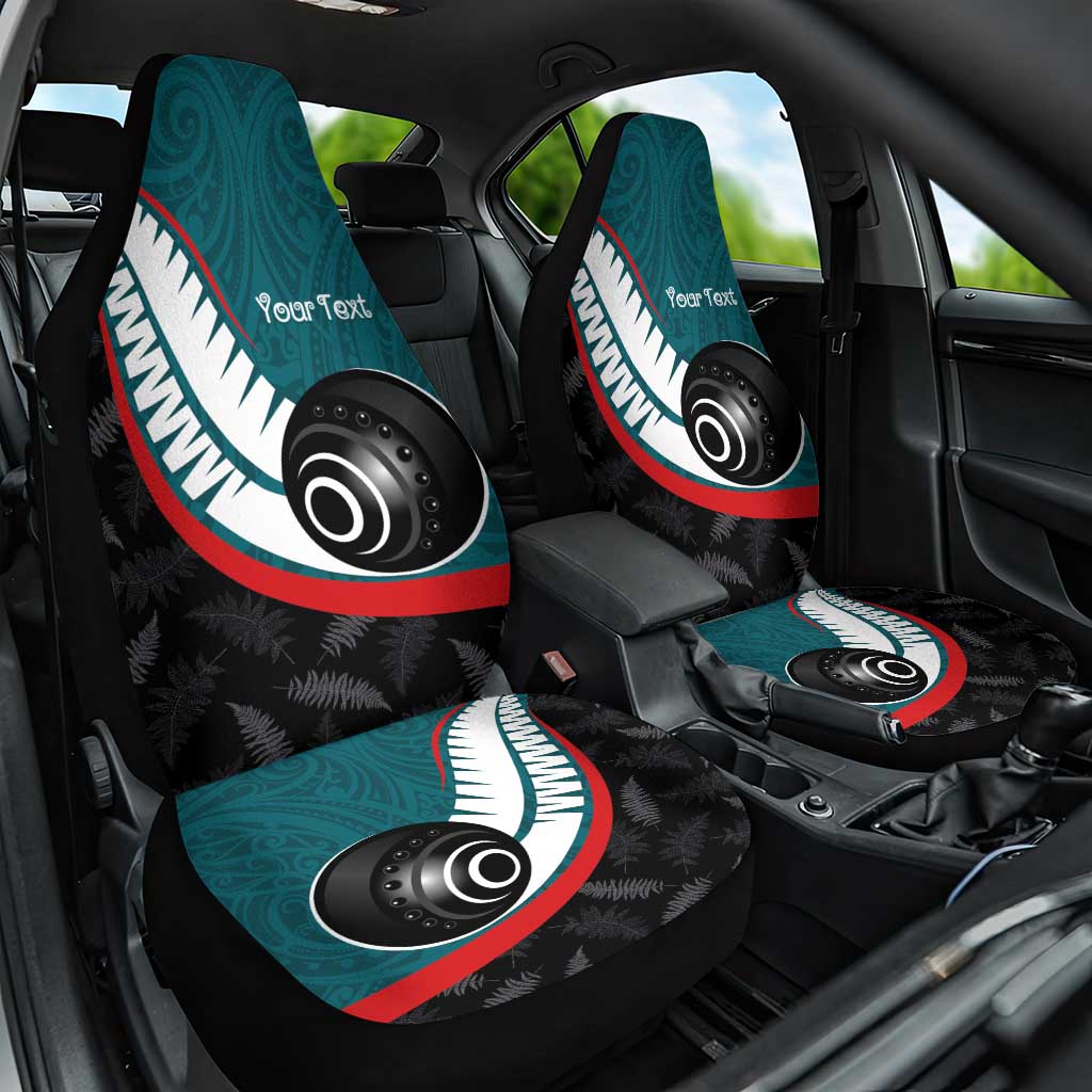 Personalised Aotearoa Lawn Bowls Car Seat Cover Maori and Silver Fern Sporty Style Teal Color LT03 One Size Teal - Polynesian Pride