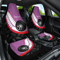 Personalised Aotearoa Lawn Bowls Car Seat Cover Maori and Silver Fern Sporty Style Pink Color LT03 One Size Pink - Polynesian Pride