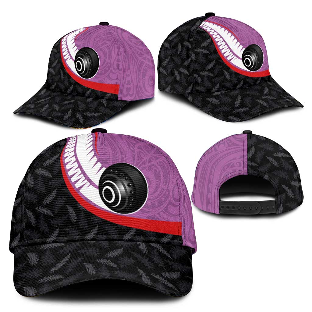 Aotearoa Lawn Bowls Classic Cap Maori and Silver Fern Sporty Style Pink Color - Polynesian Pride