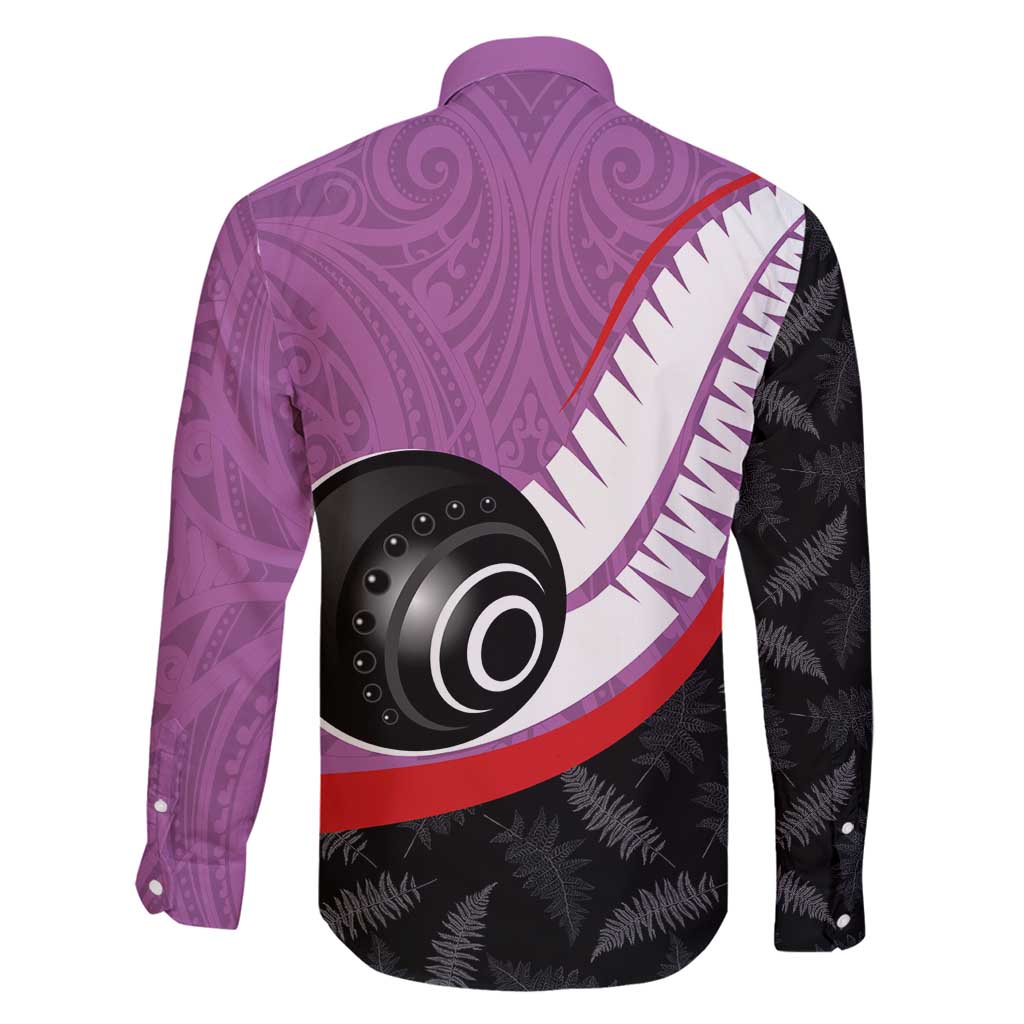 Personalised Aotearoa Lawn Bowls Family Matching Puletasi and Hawaiian Shirt Maori and Silver Fern Sporty Style Pink Color LT03 - Polynesian Pride