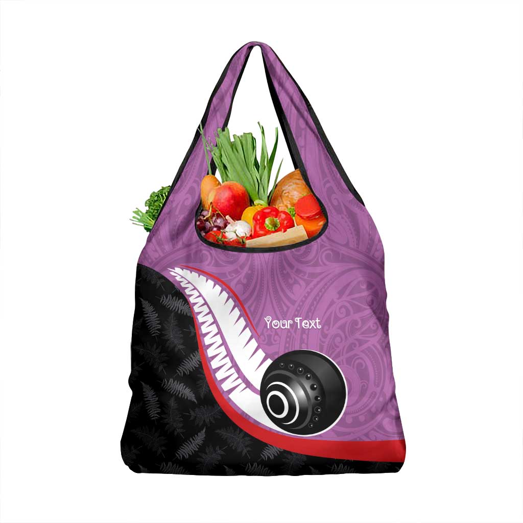 Personalised Aotearoa Lawn Bowls Grocery Bag Maori and Silver Fern Sporty Style Pink Color LT03 1-pack One Size Pink - Polynesian Pride