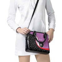 Personalised Aotearoa Lawn Bowls Shoulder Handbag Maori and Silver Fern Sporty Style Pink Color - Polynesian Pride