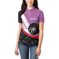 Personalised Aotearoa Lawn Bowls Women Polo Shirt Maori and Silver Fern Sporty Style Pink Color LT03 - Polynesian Pride
