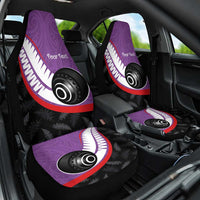 Personalised Aotearoa Lawn Bowls Car Seat Cover Maori and Silver Fern Sporty Style Purple Color LT03 One Size Purple - Polynesian Pride