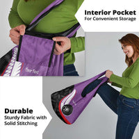Personalised Aotearoa Lawn Bowls Grocery Bag Maori and Silver Fern Sporty Style Purple Color - Polynesian Pride