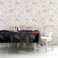 Personalised Aotearoa Lawn Bowls Tablecloth Maori and Silver Fern Sporty Style Purple Color - Polynesian Pride