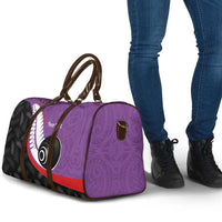 Personalised Aotearoa Lawn Bowls Travel Bag Maori and Silver Fern Sporty Style Purple Color LT03 - Polynesian Pride