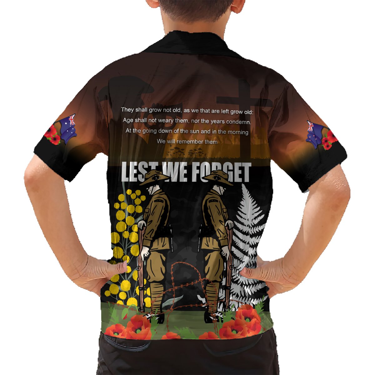 New Zealand and Australia ANZAC Day Hawaiian Shirt Soldier and Last Post Camouflage Pattern LT03 - Polynesian Pride